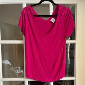 CAbi Bright Pink Short Sleeve Top